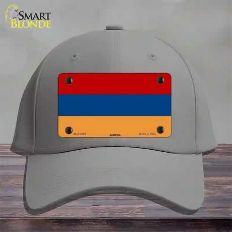 Armenia Flag Novelty License Plate Hat Cotton / Gray