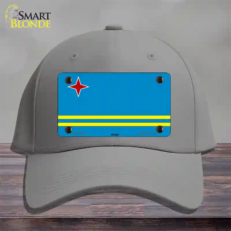 Aruba Flag Novelty License Plate Hat Cotton / Gray