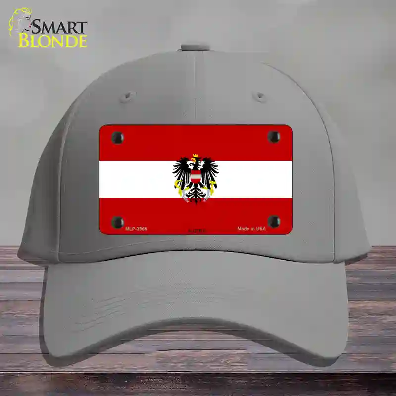 Austria Flag Novelty License Plate Hat Cotton / Gray