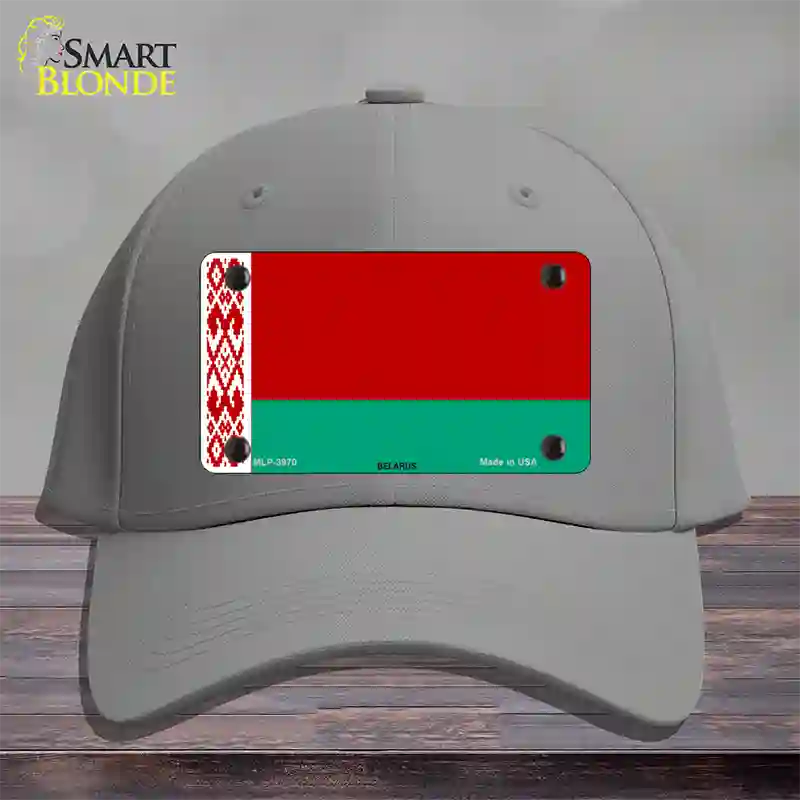 Belarus Flag Novelty License Plate Hat Cotton / Gray