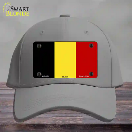 Belgium Flag Novelty License Plate Hat Cotton / Gray