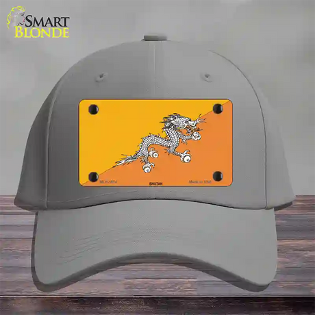 Bhutan Flag Novelty License Plate Hat Cotton / Gray