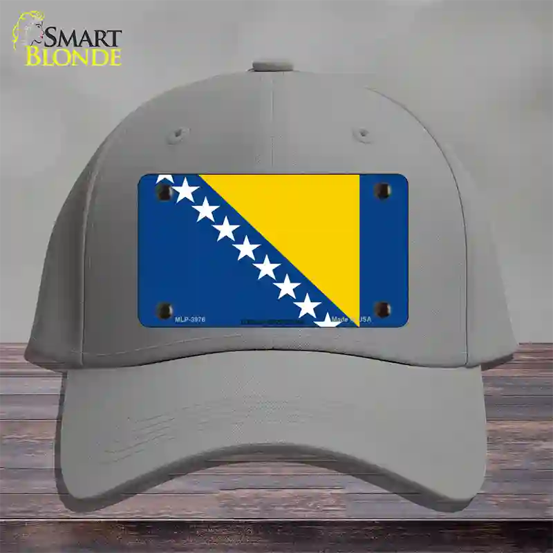 Bosnia Herzegovina Flag Novelty License Plate Hat Cotton / Gray