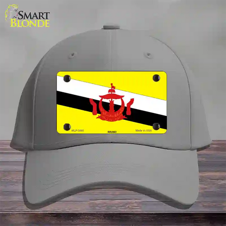 Brunei Flag Novelty License Plate Hat Cotton / Gray