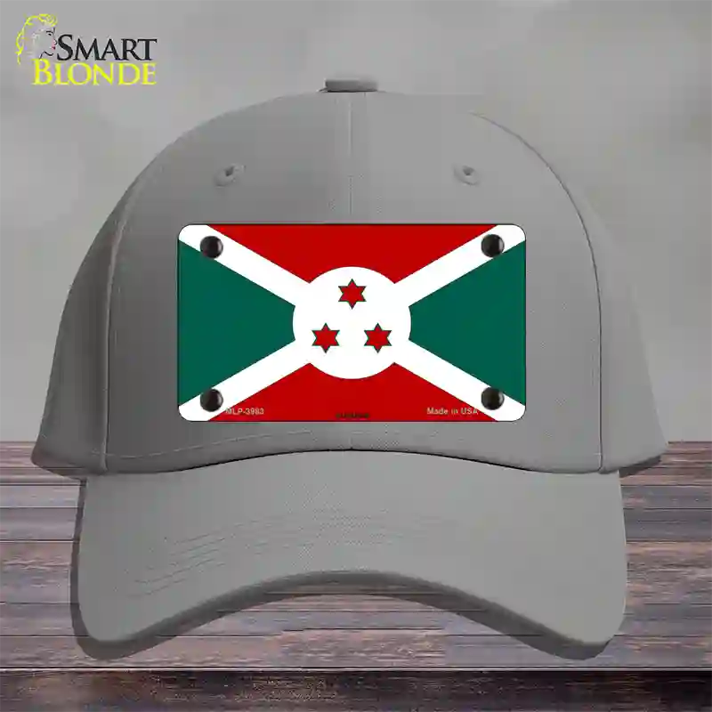 Burundi Flag Novelty License Plate Hat Cotton / Gray