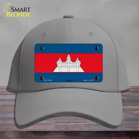 Cambodia Flag Novelty License Plate Hat Cotton / Gray