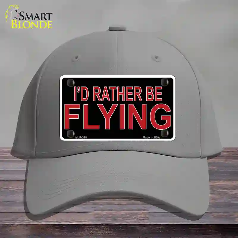 Rather Be Flying Novelty License Plate Hat Cotton / Gray