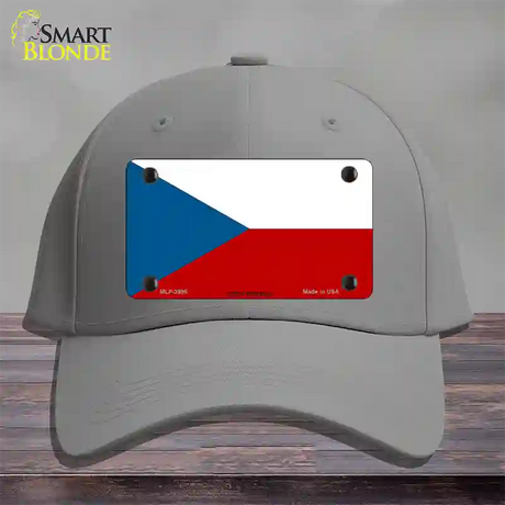 Czech Republic Flag Novelty License Plate Hat Cotton / Gray