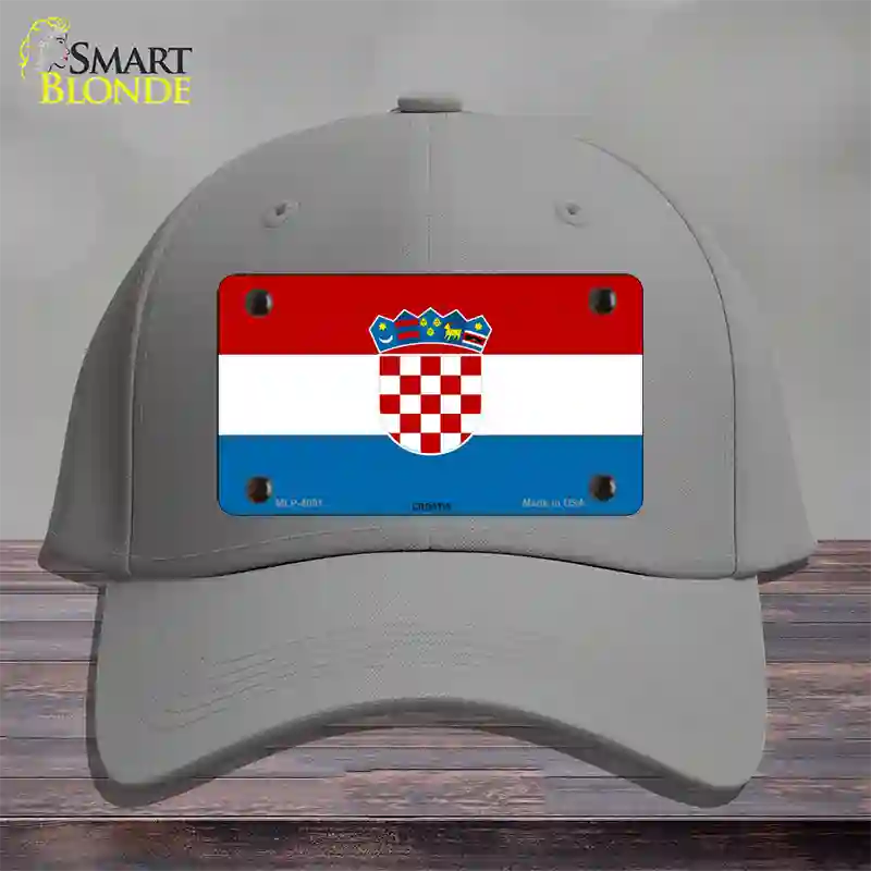 Croatia Flag Novelty License Plate Hat Cotton / Gray