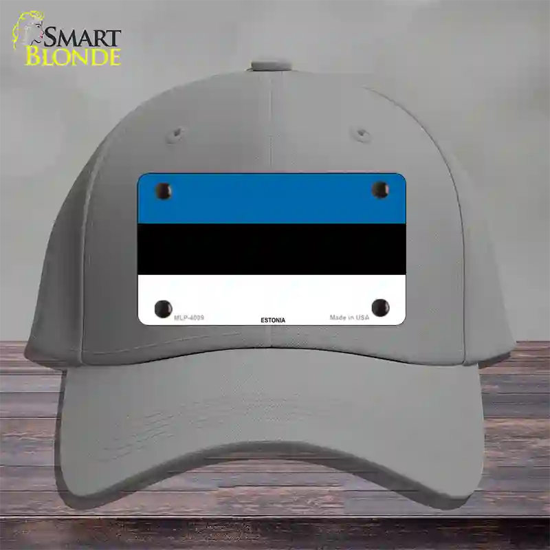 Estonia Flag Novelty License Plate Hat Cotton / Gray