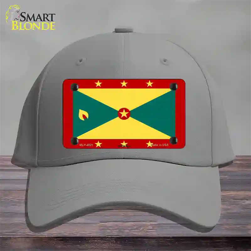 Grenada Flag Novelty License Plate Hat Cotton / Gray