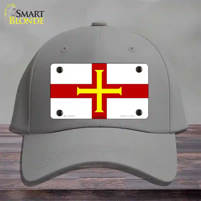 Guernsey Flag Novelty License Plate Hat Cotton / Gray