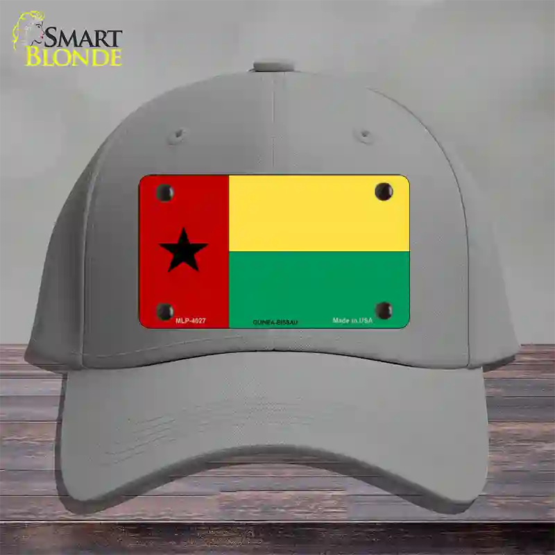 Guinea-Bissau Flag Novelty License Plate Hat Tag Sign Cotton / Gray