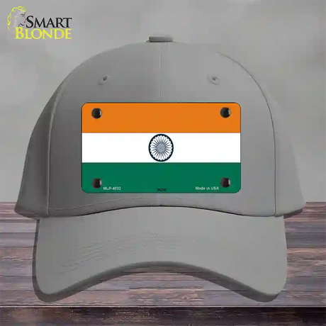 India Flag Novelty License Plate Hat Cotton / Gray