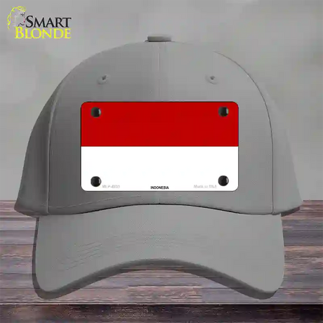 Indonesia Flag Novelty License Plate Hat Cotton / Gray