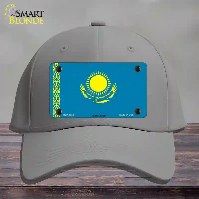 Kazakhstan Flag Novelty License Plate Hat Cotton / Gray