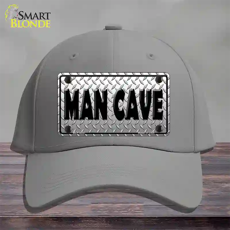 Man Cave Diamond Effect Novelty License Plate Hat Cotton / Gray