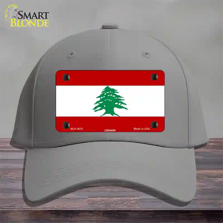 Lebanon Flag Novelty License Plate Hat Cotton / Gray