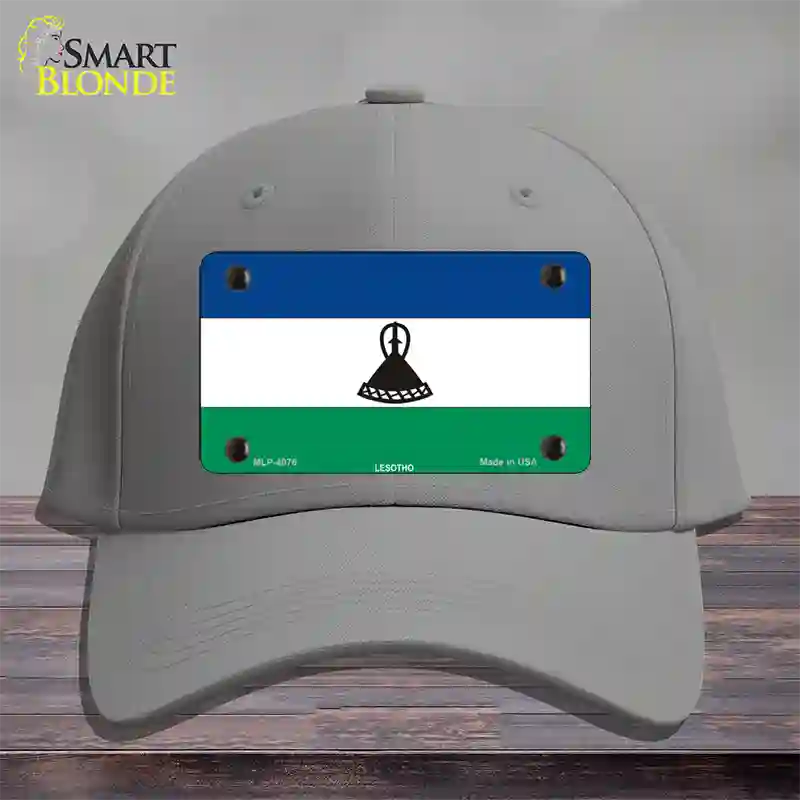 Lesotho Flag Novelty License Plate Hat Cotton / Gray