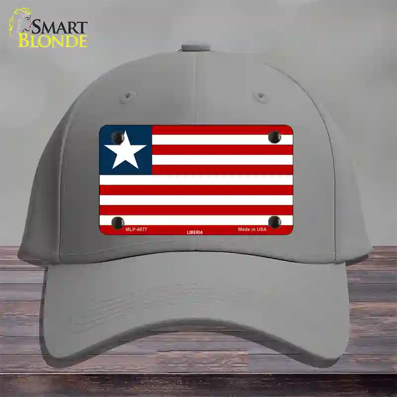 Liberia Flag Novelty License Plate Hat Cotton / Gray