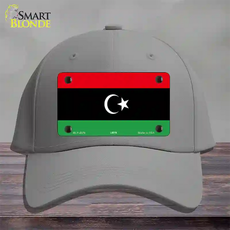 Libya Flag Novelty License Plate Hat Cotton / Gray