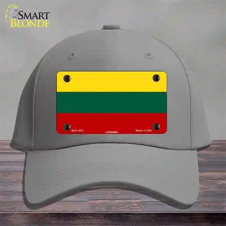 Lithuania Flag Novelty License Plate Hat Cotton / Gray