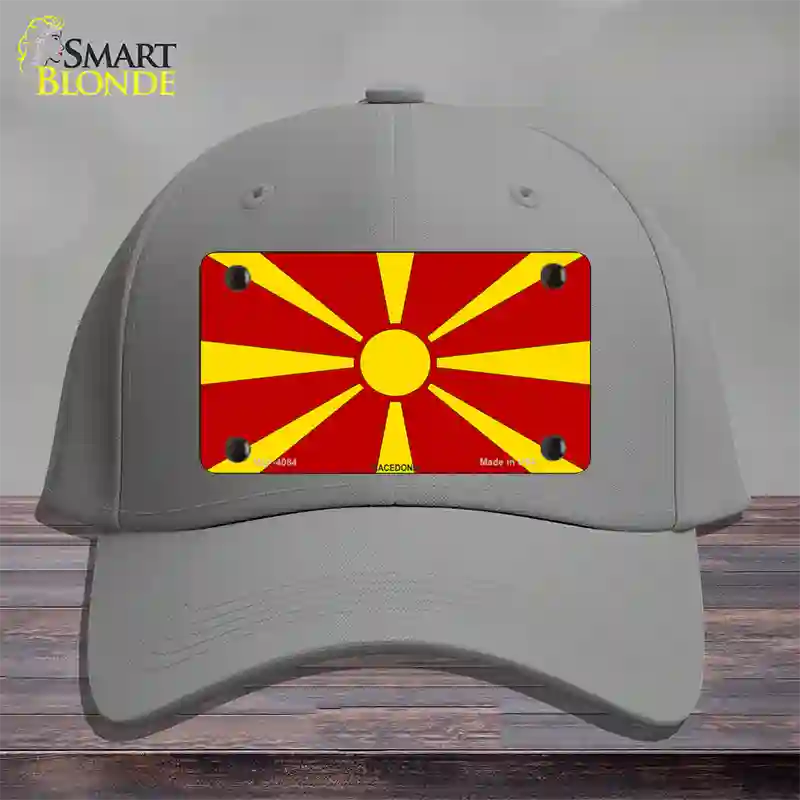 Macedonia Flag Novelty License Plate Hat Cotton / Gray