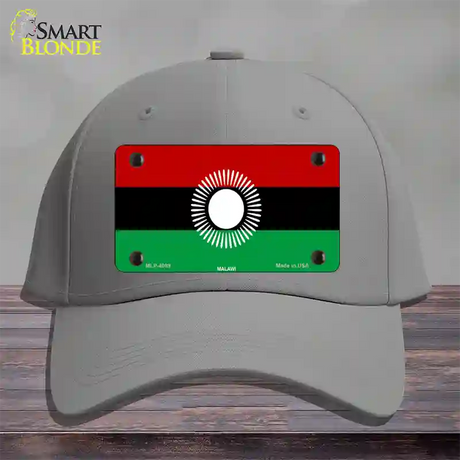 Malawi Flag Novelty License Plate Hat Cotton / Gray