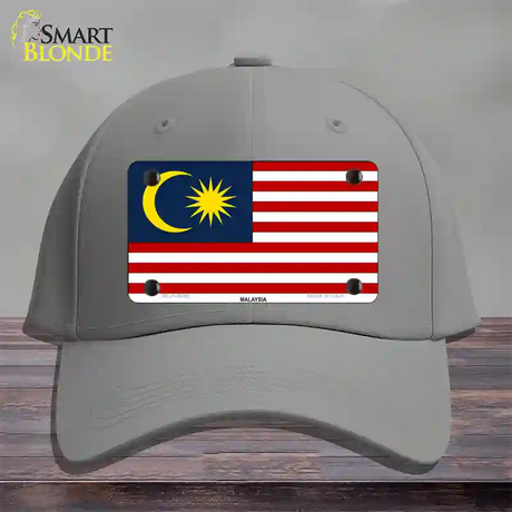 Malaysia Flag Novelty License Plate Hat Cotton / Gray