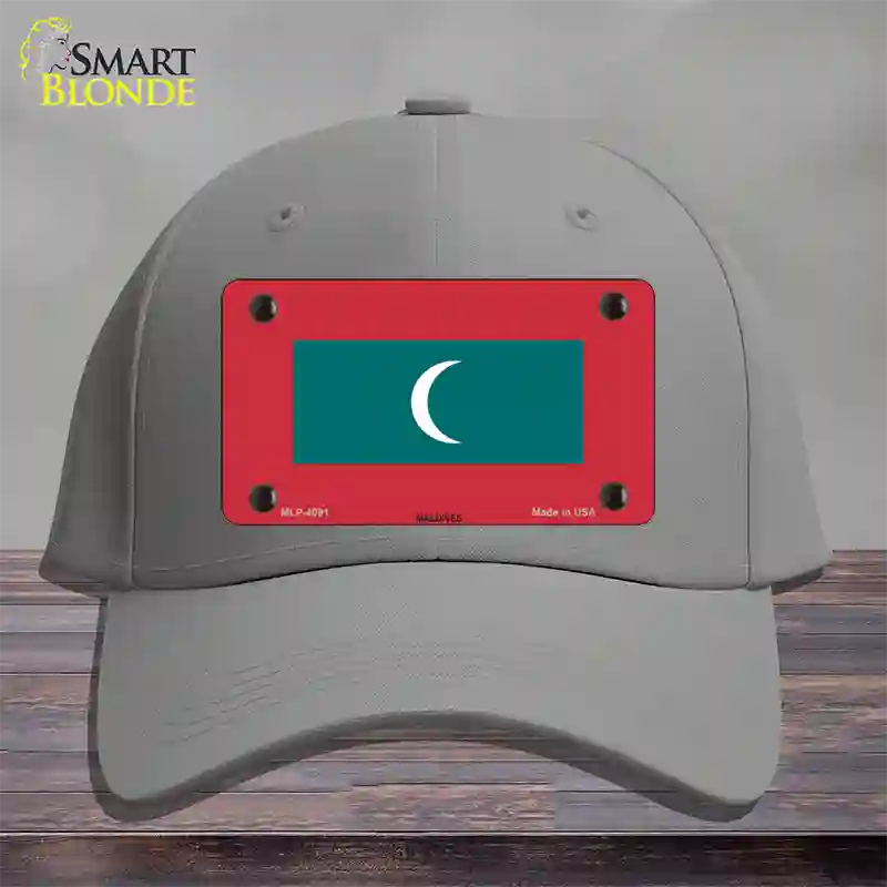 Maldives Flag Novelty License Plate Hat Cotton / Gray