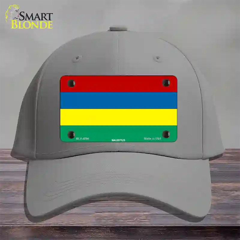 Mauritius Flag Novelty License Plate Hat Cotton / Gray