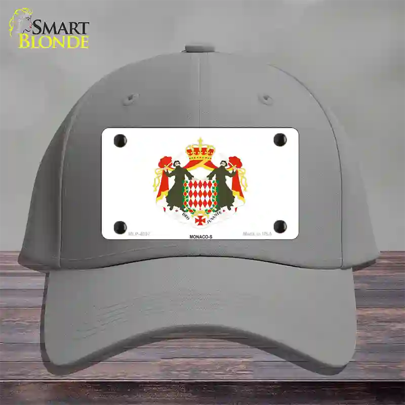 Monaco-S Flag Novelty License Plate Hat Cotton / Gray