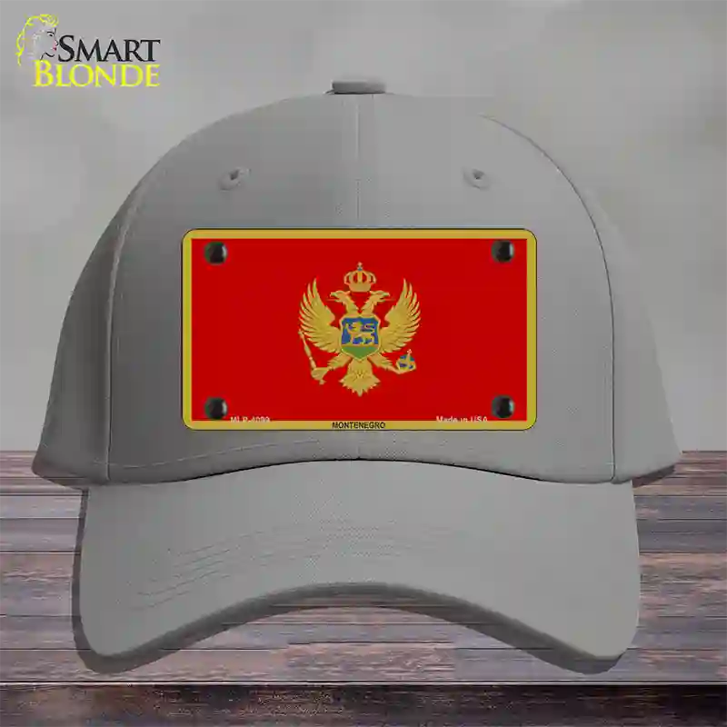 Montenegro Flag Novelty License Plate Hat Cotton / Gray