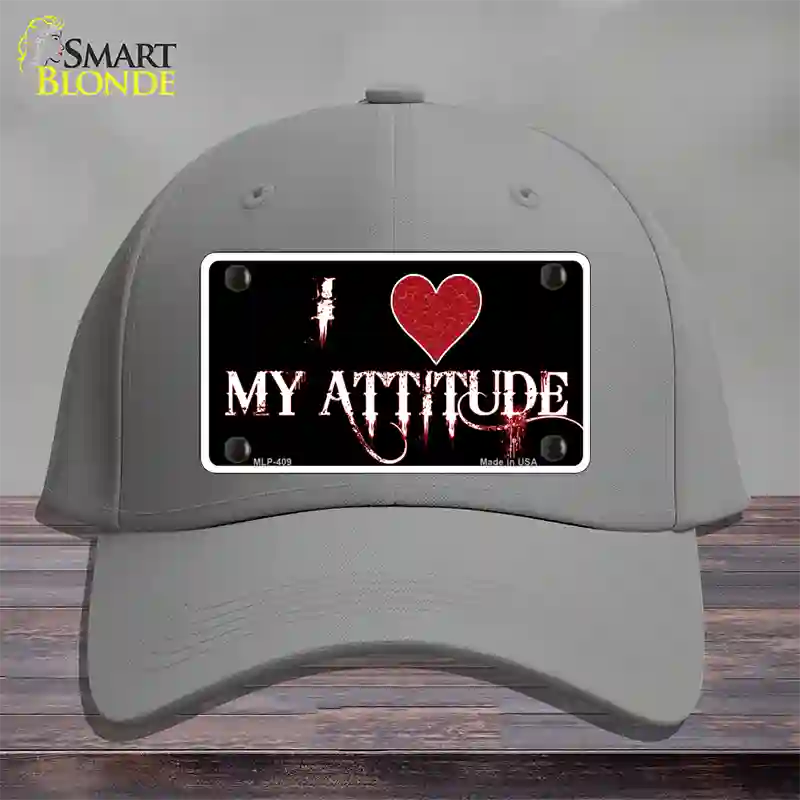 I Love My Attitude Novelty License Plate Hat Cotton / Gray