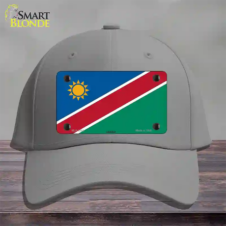 Namibia Flag Novelty License Plate Hat Cotton / Gray