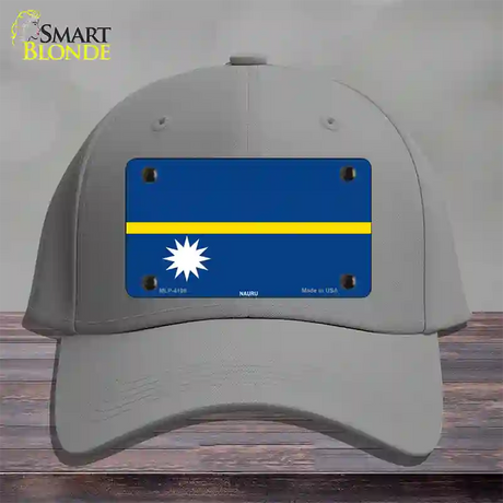 Nauru Flag Novelty License Plate Hat Cotton / Gray