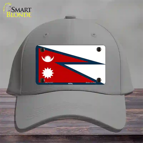 Nepal Flag Novelty License Plate Hat Cotton / Gray