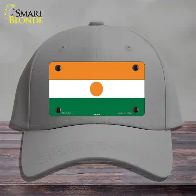 Niger Flag Novelty License Plate Hat Cotton / Gray