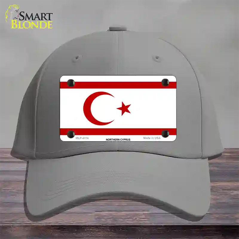 Northern Cyprus Flag Novelty License Plate Hat Cotton / Gray