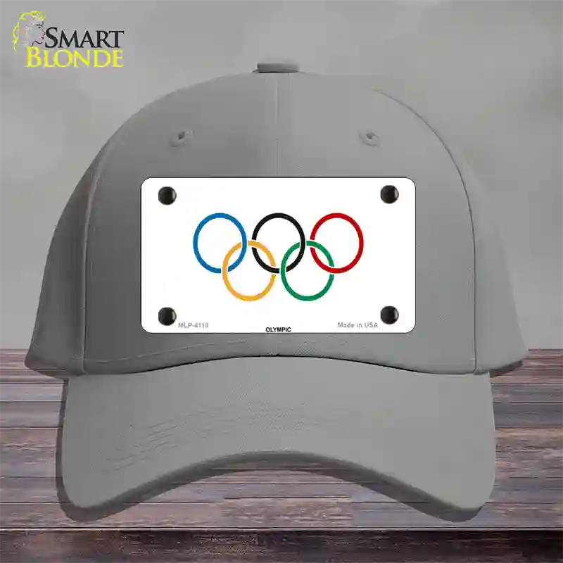 Olympic Flag Novelty License Plate Hat Cotton / Gray