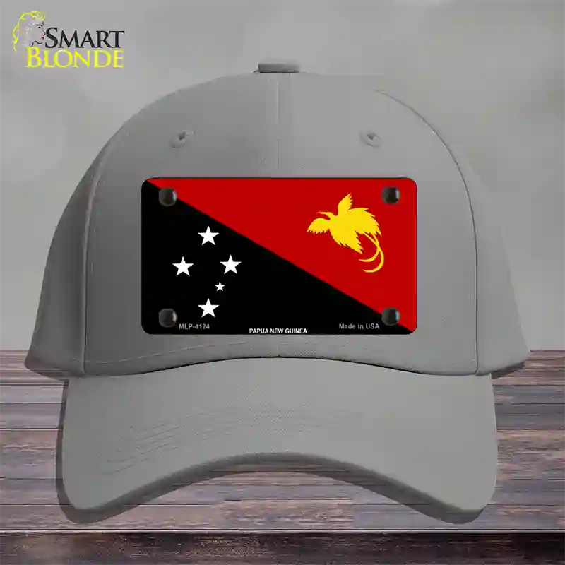 Papua New Guinea Flag Novelty License Plate Hat Cotton / Gray