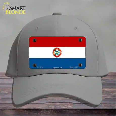 Paraguay-OBV Flag Novelty License Plate Hat Cotton / Gray