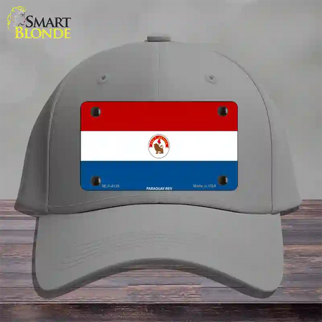 Paraguay-REV Flag Novelty License Plate Hat Cotton / Gray