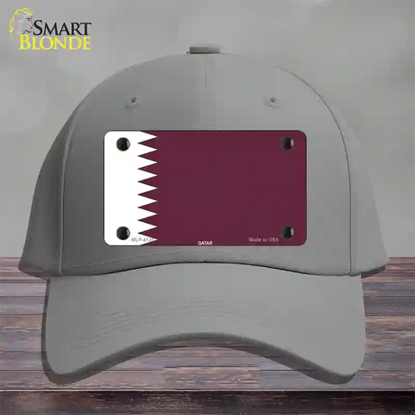 Qatar Flag Novelty License Plate Hat Cotton / Gray