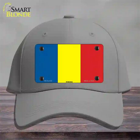 Romania Flag Novelty License Plate Hat Cotton / Gray