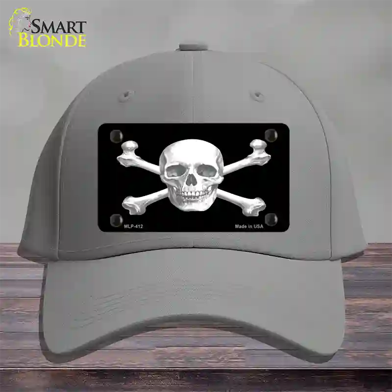 Skull And Cross Bones Novelty License Plate Hat Cotton / Gray