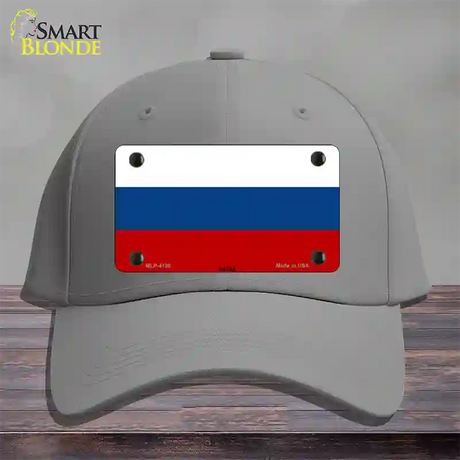 Russia Flag Novelty License Plate Hat Cotton / Gray