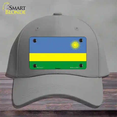 Rwanda Flag Novelty License Plate Hat Cotton / Gray