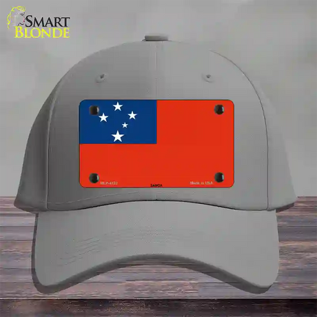 Samoa Flag Novelty License Plate Hat Cotton / Gray