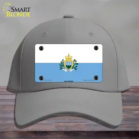 San Marino Flag Novelty License Plate Hat Cotton / Gray